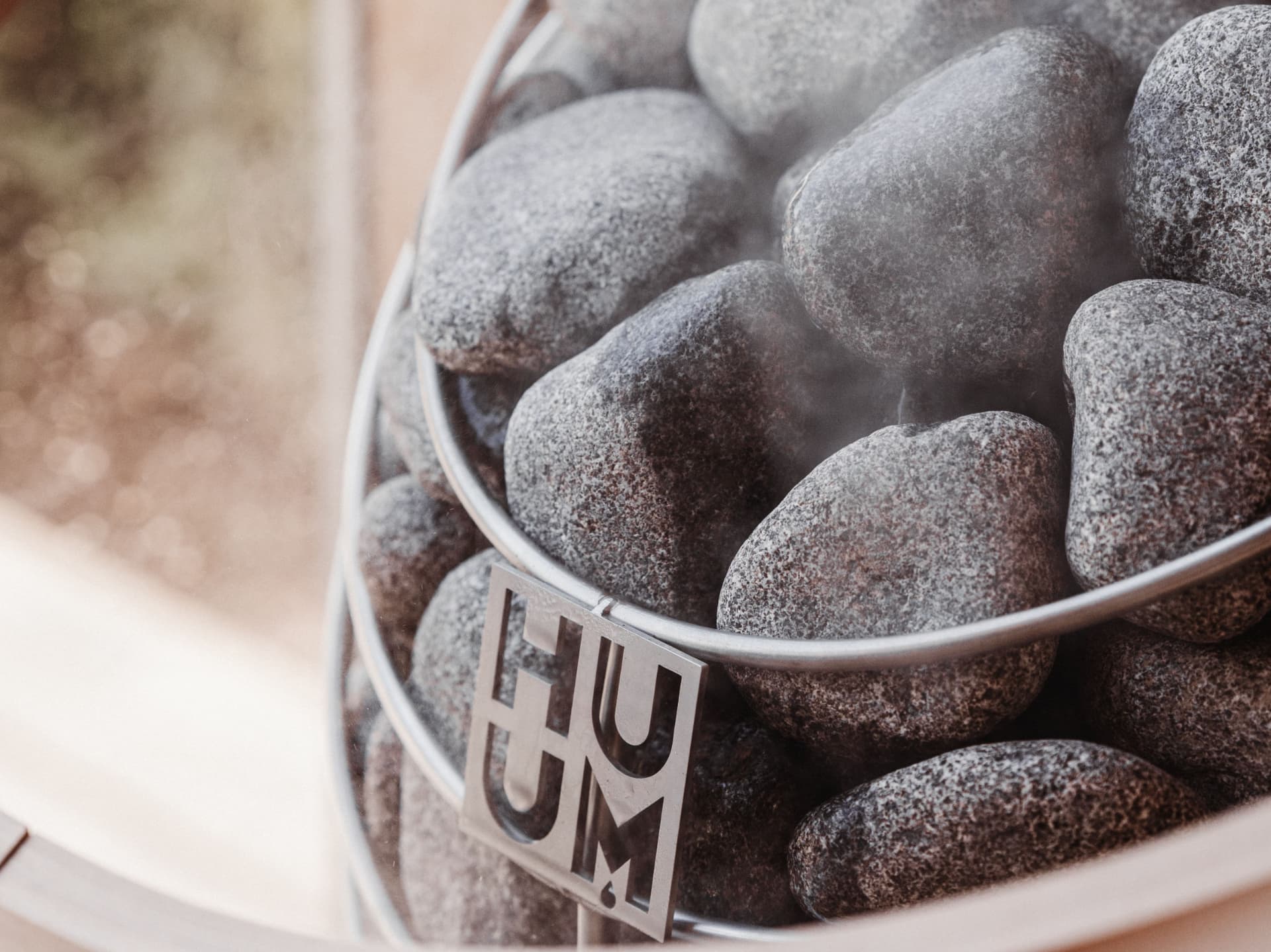 Hot stones in the HYGGE sauna