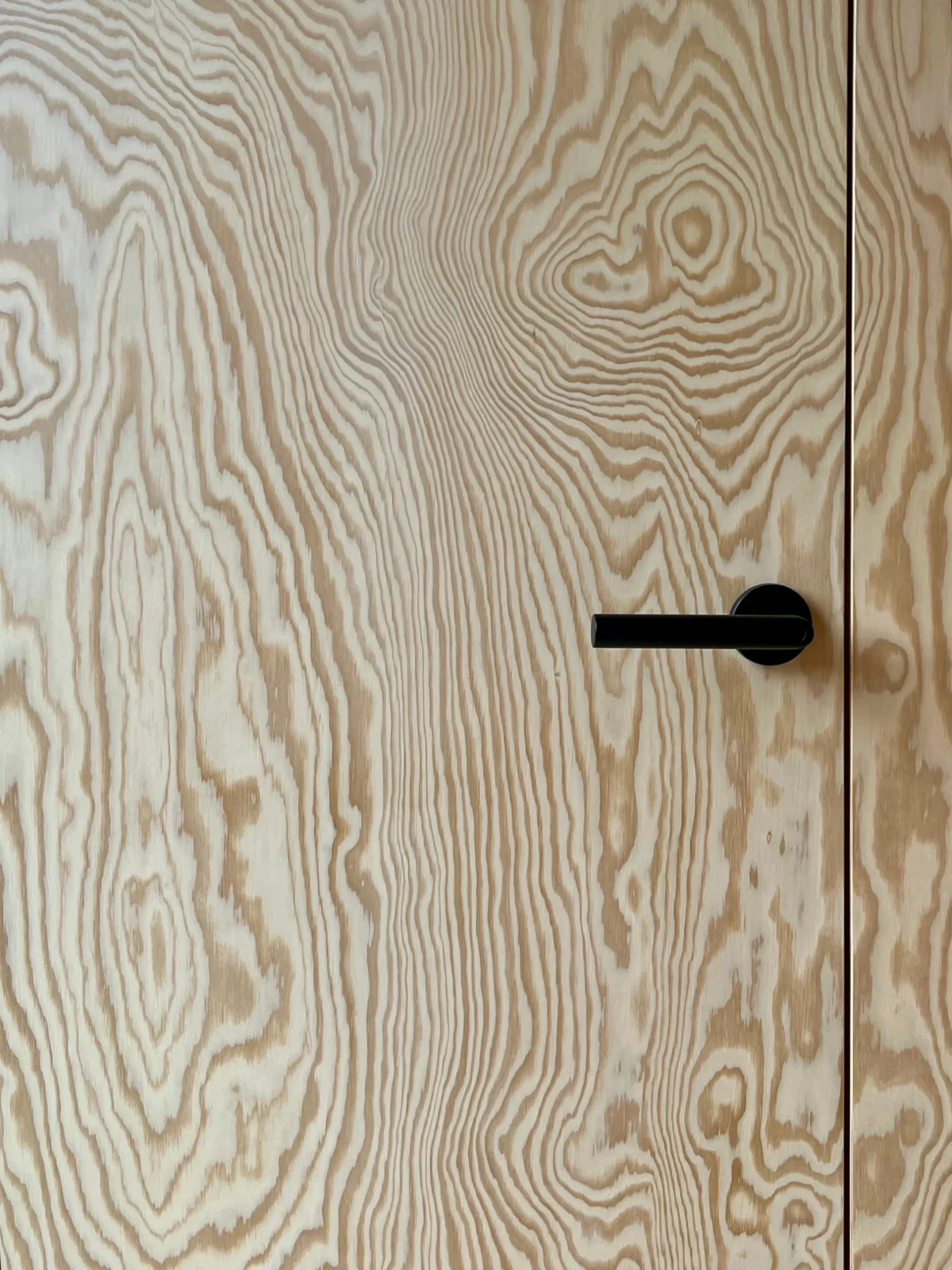 Solid wood door with a striking grain